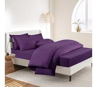 RUIKASI King Bedding Set 4 Piece Purple - Duvet Cover Kingsize Sets with Microfiber Fitted Sheet and Pillow Cases