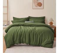 RUIKASI Olive Super King Duvet Cover Sets Bedding Set - Green Duvet Set Superking Bed Set with Zip, Soft Brushed Microfibre Super King Size Quilt Cover with 2 Pillowcases