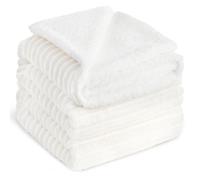 RUIKASI Sherpa Blanket Throw for Bed, Fluffy Luxury Ribbed Blanket, Thick Warm Cozy Soft Fleece Blanket, Europe King 200x240 cm White