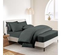 RUIKASI Super King Bedding Sets - 4 Piece Bed Set Superking Bedding, Deep Pocket Fitted Sheet and Duvet Cover with Pillow cases, Soft Microfiber Duvet Set with Zipper, Grey