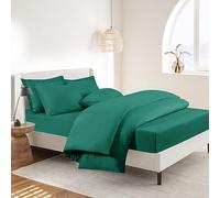 RUIKASI Super King Bedding Sets - 4 Piece Bed Set Superking Bedding, Deep Pocket Fitted Sheet and Duvet Cover with Pillow cases, Soft Microfiber Duvet Set with Zipper, Green