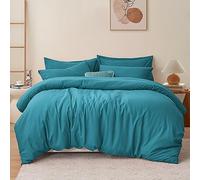 RUIKASI Teal Super King Duvet Cover Sets Bedding Set - Teal Duvet Set Superking Bed Set with Zip, Soft Brushed Microfibre Super King Size Quilt Cover with 2 Pillowcases