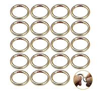 Ruikdly 20pcs 33mm Golden Zinc Alloy Round Carabiner Jump Ring Spring Coil Carabiner Buckle for Crafts, Luggage, Wallets, Key Chains, S