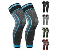 Ruilaibao Full Leg Compression Sleeves 2 Pack anti Sliping Ventilation Long Knee Support with Wraps for Men and Women Long Knee Compression Sleeve for ACJ, Meniscus Tear, Arthritis (Blue, X-Large)