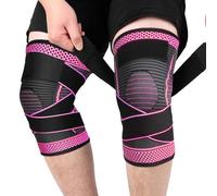 Ruilaibao Plus Size Knee Support for Women Men Extra Large Brace 3xl 4xl 5xl for Obese People Arthritis Meniscus Tear Adjustable Knee Compression Sleeve for Sports Bodybuilding 2 Pack (Rose red, 4XL)