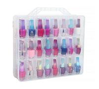 Ruilasago Universal Nail Polish Cosmetic Organisers Holder, 48 Bottles Clear Double Side Nail Polish Holder Storage Case Portable Adjustable Space Divider
