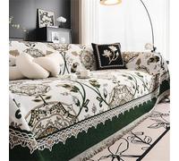 RUILBJ Bohemian Style Chenille Large Sofa Blanket Geometric Retro Mandala Sofa Cover with Tassel Bed Blanket Armchair Cover Non-slip Dust Proof Sofa Throw (Green,180x130 cm)