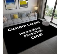 RUILBJ Custom Personalized Area Rugs, Photo/Text Printed, 3D Soft Flannel Carpets, Anti-Slip, for Living Room, Bedroom, Dining Room, Office, Kitchen, Entryway, Home Decor Floor Mats (100x120cm)