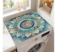 RUILBJ Retro Washing Machine Dust Proof Mat Refrigerator Dust Mats Kitchen Placemat Drain Pad Bathroom Rugs Dust-proof Drain Pad Coffee Table Pad Super Absorbent (Blue,50x50 cm)