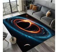 RUILBJM 3D Black Hole Galaxy Area Rug, Cosmic Nebula Space Printed Carpet, Non-Slip Soft Decorative Floor Mat for Living Room Bedroom Gaming Room Home Office (COLOR-5,45x120cm)