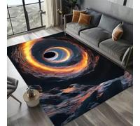 RUILBJM 3D Black Hole Galaxy Area Rug, Cosmic Nebula Space Printed Carpet, Non-Slip Soft Decorative Floor Mat for Living Room Bedroom Gaming Room Home Office (COLOR-4,50x80cm)