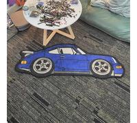 RUILBJM 3D Car Rug Bedroom Special-Shaped Floor Mat Cartoon Graffiti Carpet Suitable for Balcony Corridor Bathroom Entrance Home Decoration Personalized Theme Floor Mat (Blue,55x160cm)