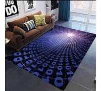 RUILBJM 3D Optical Illusion Vortex Trap Area Rug,Technology Code Vortex Carpet, Multi Size, Floor Protection Noise Reduction for Living Room Bedroom Hallway Gaming Room Home Decor (COLOR-4,50x80 cm)