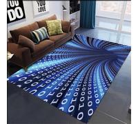 RUILBJM 3D Optical Illusion Vortex Trap Area Rug,Technology Code Vortex Carpet, Multi Size, Floor Protection Noise Reduction for Living Room Bedroom Hallway Gaming Room Home Decor (COLOR-4,80x120 cm)