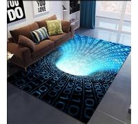 RUILBJM 3D Optical Illusion Vortex Trap Area Rug,Technology Code Vortex Carpet, Multi Size, Floor Protection Noise Reduction for Living Room Bedroom Hallway Gaming Room Home Decor (COLOR-1,50x80 cm)