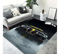 RUILBJM 3D Racing Car Motorcycle Rug Carpet for Living Room Bedroom Decor Carpet Coffee Table Bathroom Floor Mat,kids Play Non-slip Decoration for Sofa Doormat Gift (Gray,140x200 cm)