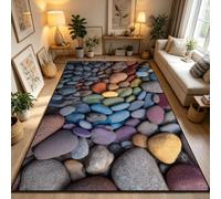 RUILBJM 3D River Pebble Non Slip Rug, Rock Pattern Floor Mat for Home (COLOR-1,60x90cm)