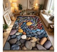 RUILBJM 3D River Pebble Non Slip Rug, Rock Pattern Floor Mat for Home (COLOR-2,80x160cm)