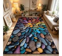 RUILBJM 3D River Pebble Non Slip Rug, Rock Pattern Floor Mat for Home (COLOR-4,60x90cm)