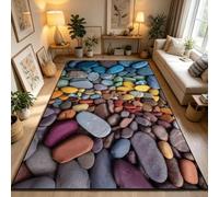 RUILBJM 3D River Pebble Non Slip Rug, Rock Pattern Floor Mat for Home (COLOR-5,80x120cm)