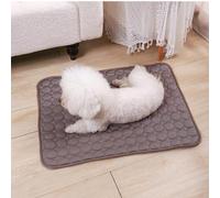 RUILBJM Dog Self Cooling Mat Non-Slip No Stains Washable Summer Pet Cooling Pad Pet Carpet Cat Bowl Mat kennel Crates And Bed Sofa Pad For kitten Rabbit And Guinea Pig Cages (Brown,70x55 cm)
