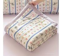 RUILBJM Flower Florals Printing Quilted Bedspreads- Soft Comforter Bed Throw Microfiber Bed Spread- Double King Size Reversible Quilted Throw- for All Season Bedroom Decorative (Color 6, 200x230 cm)