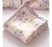 RUILBJM Flower Florals Printing Quilted Bedspreads- Soft Comforter Bed Throw Microfiber Bed Spread- Double King Size Reversible Quilted Throw- for All Season Bedroom Decorative (Color 7, 200x230 cm)