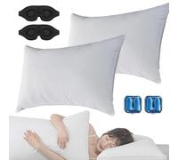 Ruileyou Anti Snoring Pillow, Ergonomic Sleeping Pillows For Side & Back Sleepers, For All Sleeping Positions, Soft And Supportive For Night Sleep (2pcs, Medium（Thickness:20-22cm）)