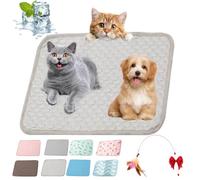 Ruileyou Cooling Mat for Dogs and Cats, Breathable Ice Silk Pet Blanket, Durable Portable Cooling Mat for Cats, Washable, Gel-Free, Bite-Resistant (GrisA,XXL)