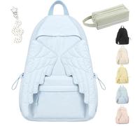 Ruileyou Spacious Angel Wings Backpack for Women, Angel Wings Backpack Womens Nylon Daypack Large Capacity, Spacious Angels Wing Travel Backpacks for School, Weekend Getaways (BLUE)