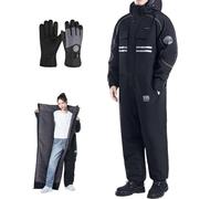 Ruileyou Winter Outdoor Riding Insulated Full-Body Suit, Overoles para El Frío para, Water Windproof Snow Suit Unisex (Upgraded [Added fleece for warmth + Triple waterproof placket], L)