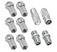 RUILILANG 10 Pcs F Plug Connectors, Waterproof Micro Screw-On Coaxial Cable, TV Aerial Connector, Satellite Cable Connectors for TV & Satellite RG6