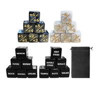 RUILILANG 48pcs Ability Keywords Dice Set - Acrylic Counter Tokens with Velvet Bag for MTG Tabletop Games