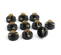 RuiLing 10-Pack E10 Mini Bulb Holder Plastic Light Beads Lamp Bases Screw Type Bulb Socket Black Lamp Holders Student Experiment Lighting DIY Accessories