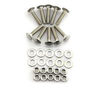 RuiLing 10 Set Carriage Bolt Sets 304 Stainless Steel Carriage Screw Hex Nut and Flat Washer Kits 5/16-18 Inches