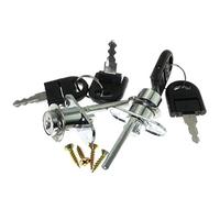 RuiLing 2-Pack 16mm Drawer Lock 1 Lock 3 Office Desk Cabinet Safety Associated Lock Each with 2 Foldable Keys Furniture Hardware Fitting Silver