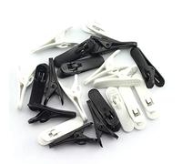 RuiLing 20pcs Headphone Wire Crocodile Clamps Handsfree Earphone Wire Cable Holder Clothing Clip for Mobile Phone MP3 Headset Black + White