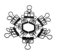 RuiLing 40-Pack Multi-Purpose Metal Wire Binder Clip Set,20pcs 2.25 Inch & 20pcs 1.57 Inch Paper Metal Clips,for Home Office Supplier School Accessories - Black