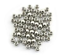 RuiLing 50-Pack 304 Stainless Steel Smooth Round Spacer Beads 3mm Hole,Seamless Loose Beads for Jewelry Making Findings DIY Crafts Accessories 8mm(Silver)