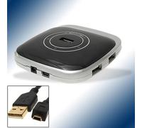 Ruilogod Black Silvery Mini Hi Speed 4 Port USB 2.0 Hub with Chip (id: 0a2 161 950 1cc 952 (id: 0a2 161 950 1cc 952