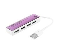 Ruilogod White Purple Hi-Speed 4Ports USB 2.0 Hub Splitter Adapter for Notebook (id: 18d b79 4c4 dcf 790 (id: 18d b79 4c4 dcf 790