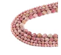 Ruilong AA+ Grade Faceted Natural Stone DIY Precious Gemstone Loose Strand Beads for Jewelry Making (Rhodonite, 8MM)