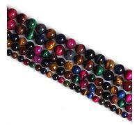 Ruilong AAA Red Yellow Gold Blue Green Rose Multi Tiger Eye Stone Beads Natural Gemstone Loose Beads For Jewelry Making 6MM 8MM 10MM 12MM