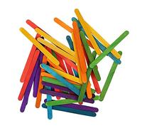 Ruilonghai Colorful Popsicle Sticks | 50 Pack 4.5 Inch Wood Craft Sticks | 50 Pack Creative Popsicle Sticks Supplies for Crafts, Assorted Colorful Ice Lollipop Sticks, 4.5 Inch