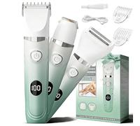 RUIM 3-in-1 Bikini Trimmer for Women, Electric Shaver for Body Legs Face & Sensitive Areas, Painless Hair Remover, IPX6 Waterproof, Cordless, USB-C, with 3 Heads, Gift for Women
