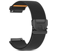 RUIMAYA Braided Bracelet Compatible with Garmin Vivoactive 6/5/3/Forerunner 55/245/645 Music, Watch Strap 20 mm for Galaxy Watch 7/6/5/4/Venu SQ, Comfortable and Breathable, Black