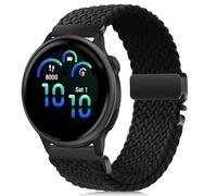 RUIMAYA Nylon Watch Bands Compatible with Garmin Venu 4 41mm/Vivoactive 6/5/3/Vivoactive 4 45mm, Watch Strap 18mm 20mm 22mm Compatible with Forerunner 255/265 46mm/Vivoactive 4S, Black/White, 18mm