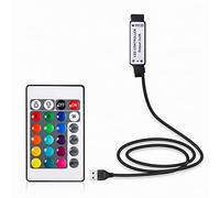 ruimeimei DC 5V 24 Key IR Remote Controller with 1m USB Inline IR Controller for 5050 2835 RGB LED Light Strip