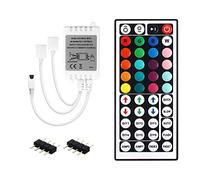 ruimeimei Dual Outputs 44 Keys LED Lights Remote Control 4 Pin 2 Ports RGB Controler Box Wireless IR Remote Controller for 3528 5050 LED Light Strip