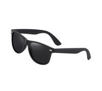 Ruimooto Sunglasses Men Women Polarised UV400 - Classic Rectangular Sunglasses Black Retro, Lightweight & Stable for Driving, Fishing, Outdoor (Includes Leather Bag & Microfibre Cloth), Matt Black